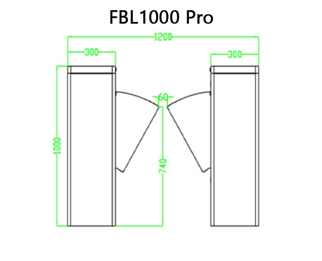 ขนาดด้านหน้า FBL1000Pro