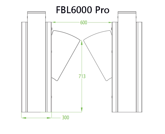 ขนาดด้านหน้า FBL6000 Pro