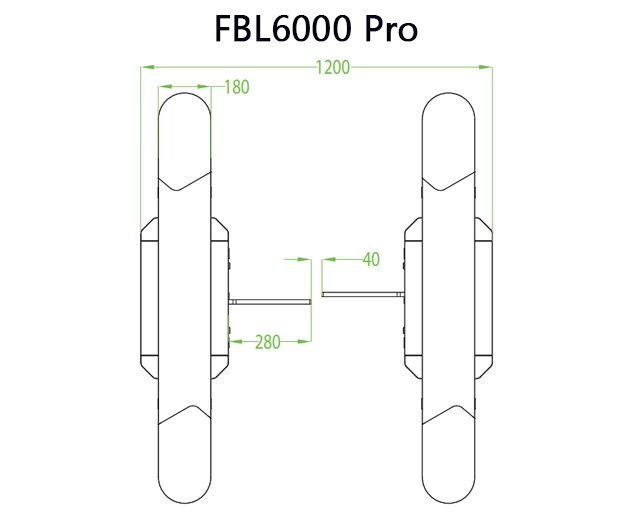ขนาดด้านบน FBL6000 Pro