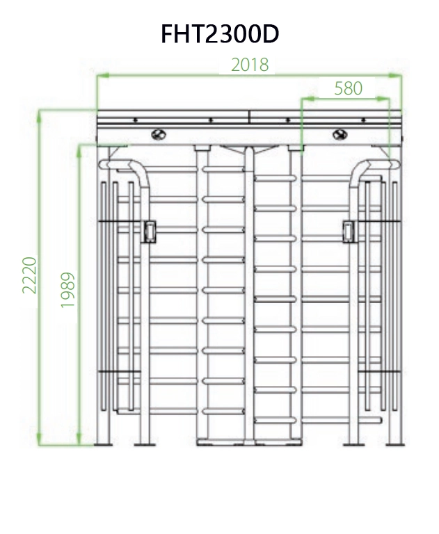 ขนาดด้านหน้า FHT2300D