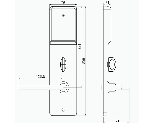ขนาดตัวล็อคใน LH6500