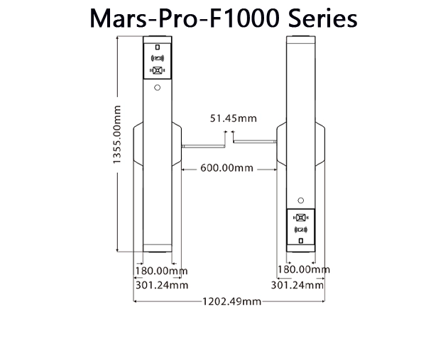 ขนาดด้านบน Mars-Pro-F1000