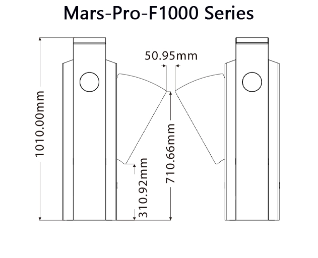 ขนาดด้านหน้า Mars-Pro-F1000